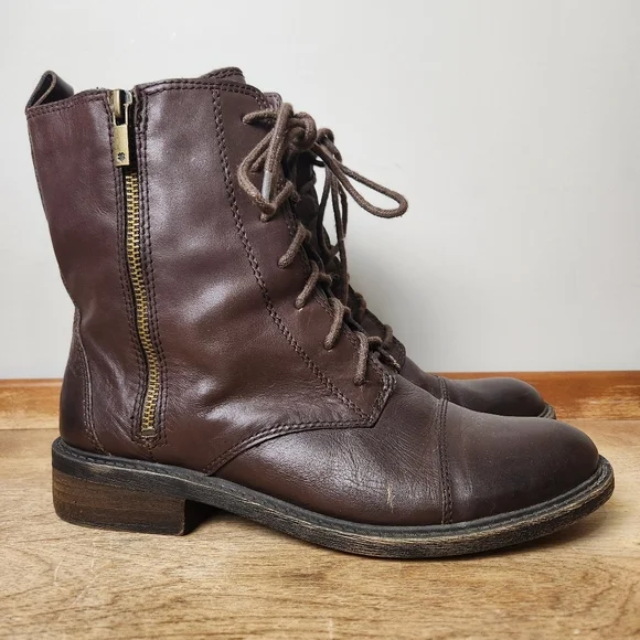 Lucky Brand LK-NOLINA Brown Leather Ankle Boots Size 9.5 Womens - Picture 2 of 10